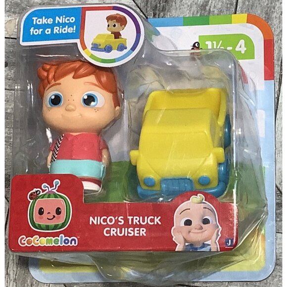 3 Cocomelon Cruisers JJ's Blue Car Cody's Moto Nico's Truck Yellow Blue Green - Picture 3 of 6